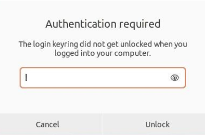 Keyring - Authentication required