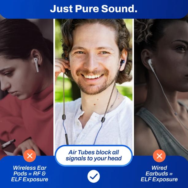 DefenderShield™ EMF Radiation-Free Earbuds Air Tube Stereo Headphones - Image 5